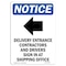 Signmission OSHA Sign, 24" H, Rigid Plastic, Delivery Entrance Sign With Symbol, Portrait, 1824-V-10969 OS-NS-P-1824-V-10969 - alternate 1